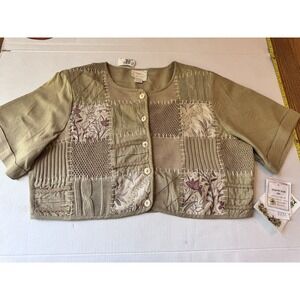 Country Wear Casuals Short Sleeve Linen Blend  Jacket Size 18 NWT
